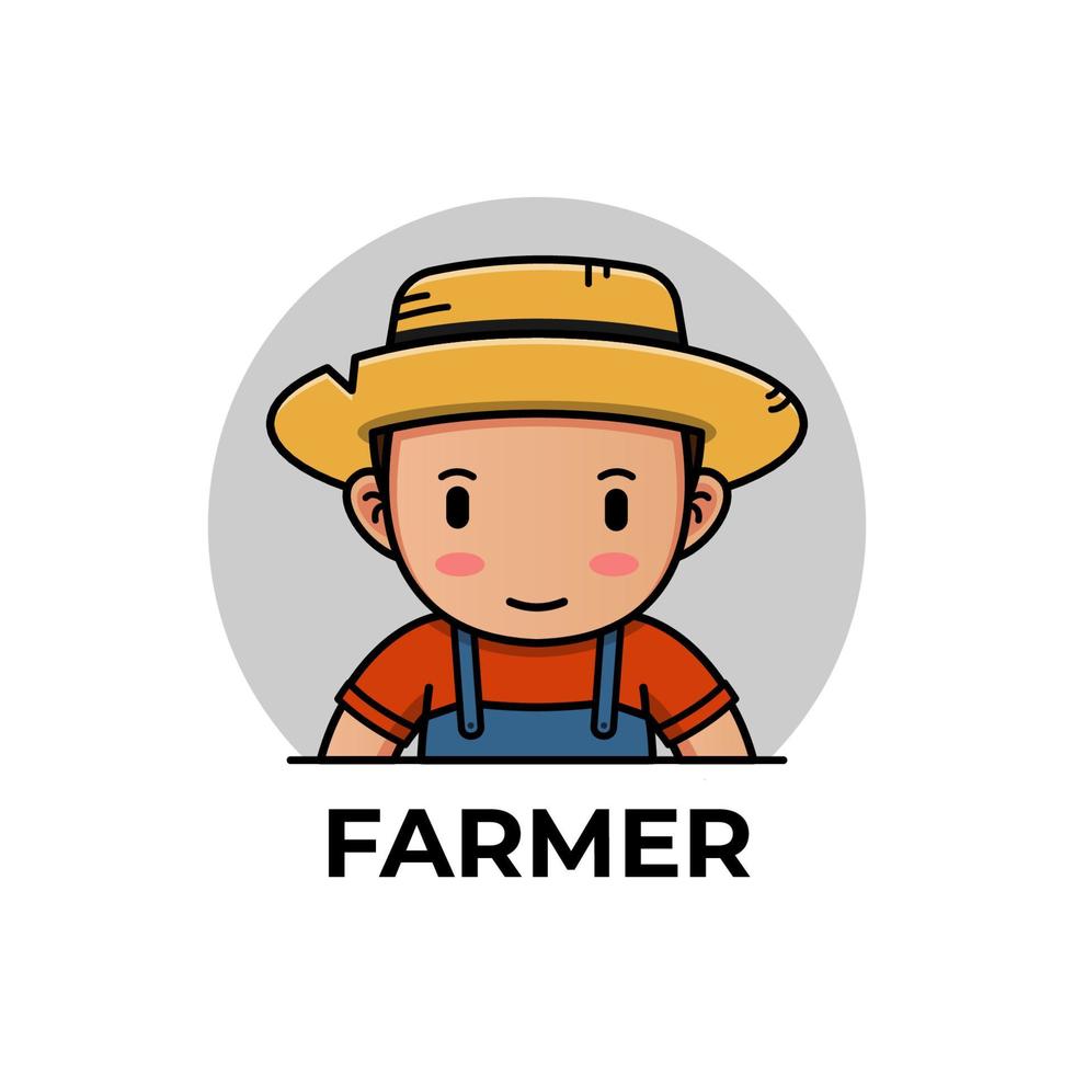 Cute farmer isolated logo 4759670 Vector Art at Vecteezy