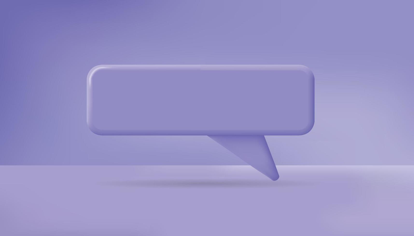 callout message purple background template with modern 3d render style vector