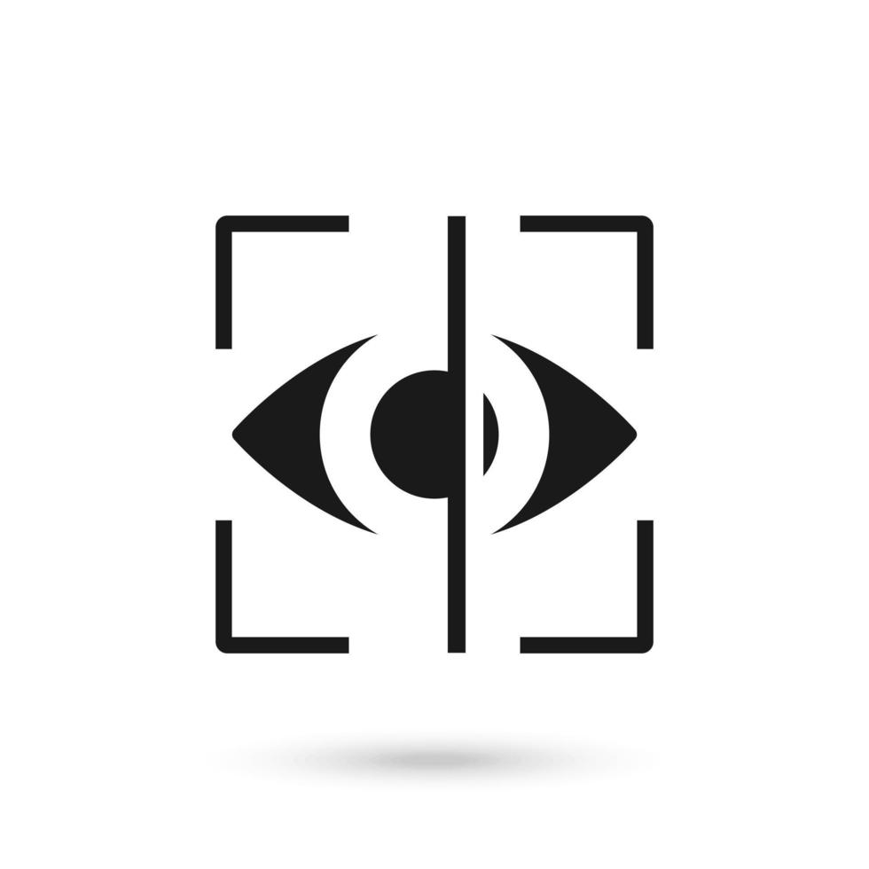 Retina scan security icon, flat design vector