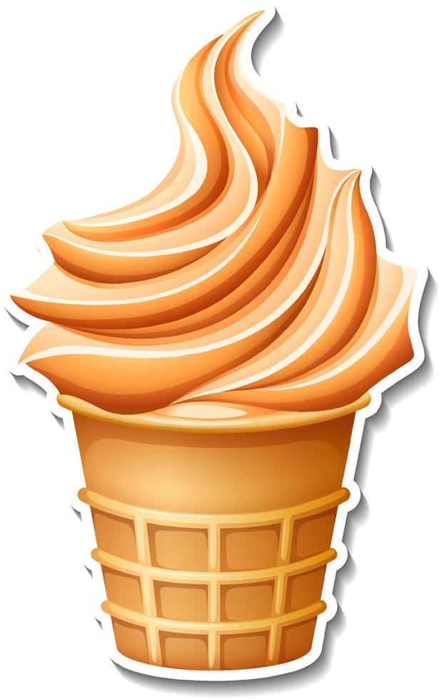 Orange ice cream cone vector
