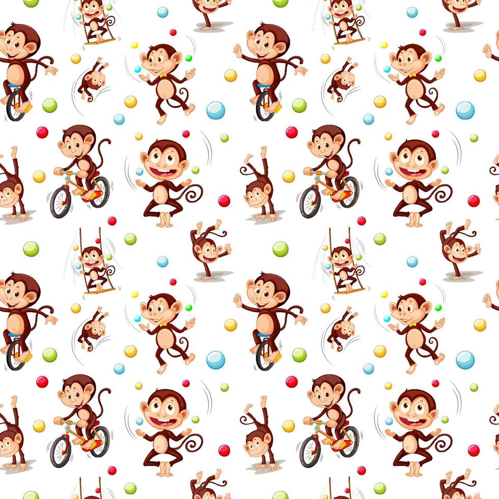 Monkey seamless pattern background vector