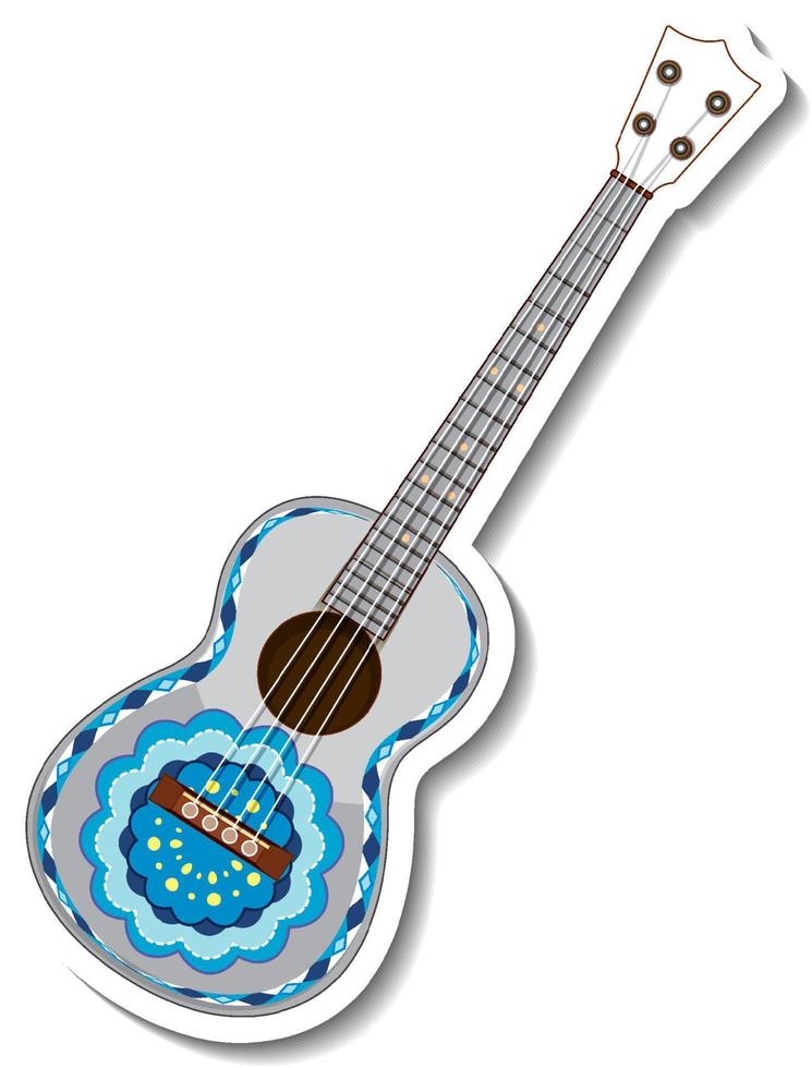 Mexican guitar music instrument cartoon vector