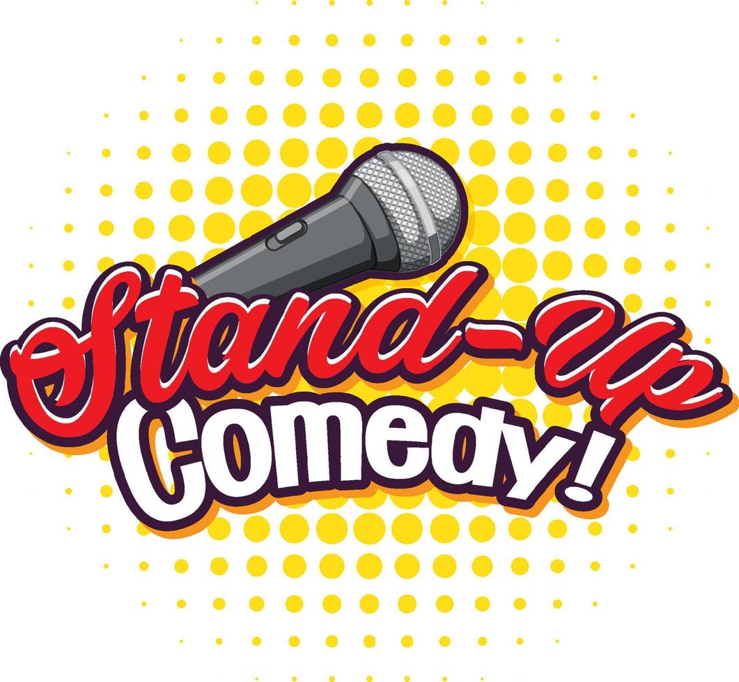 Stand Up Comedy banner with microphone vector