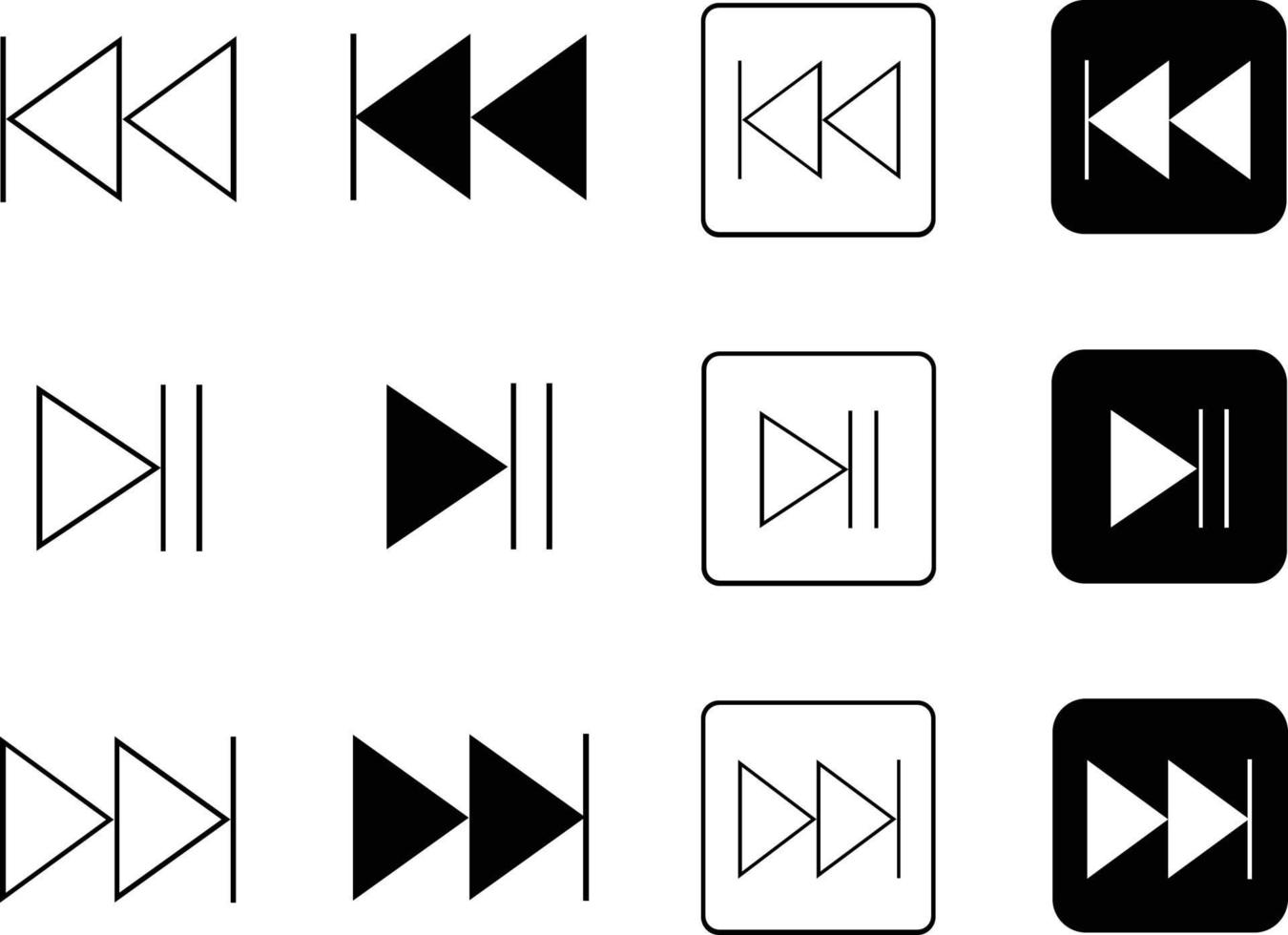 multimedia play pause button icon set vector