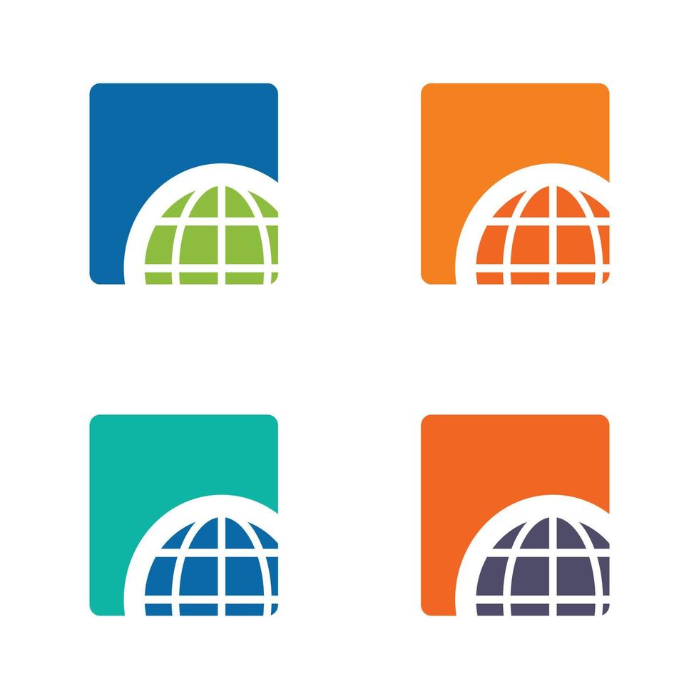 Globe earth ball logo design vector