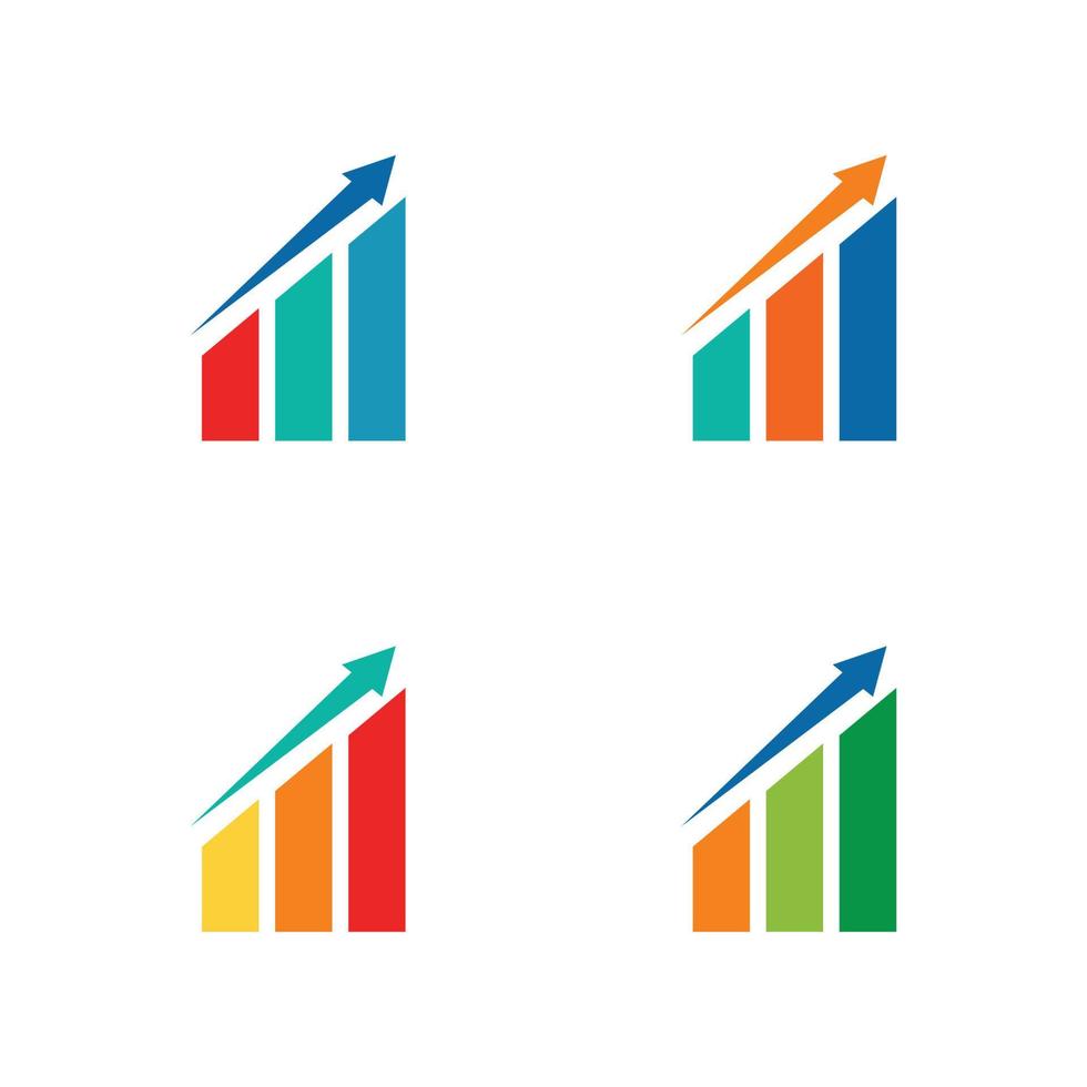 Up trend chart logo design vector