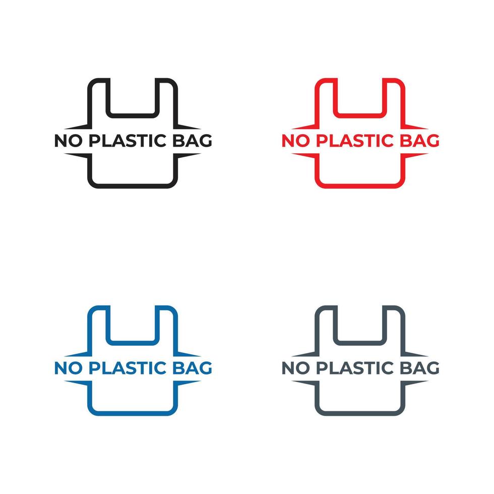 sin bolsa de plástico con diseño de logotipo vector