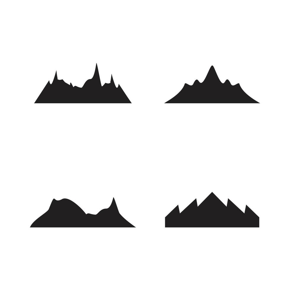 Simple black mountain icon logo design vector