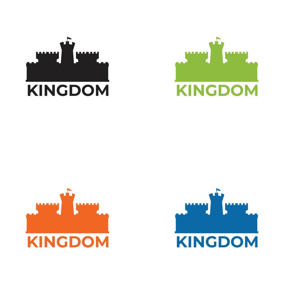 diseño del logotipo del icono del reino de la fortaleza vector