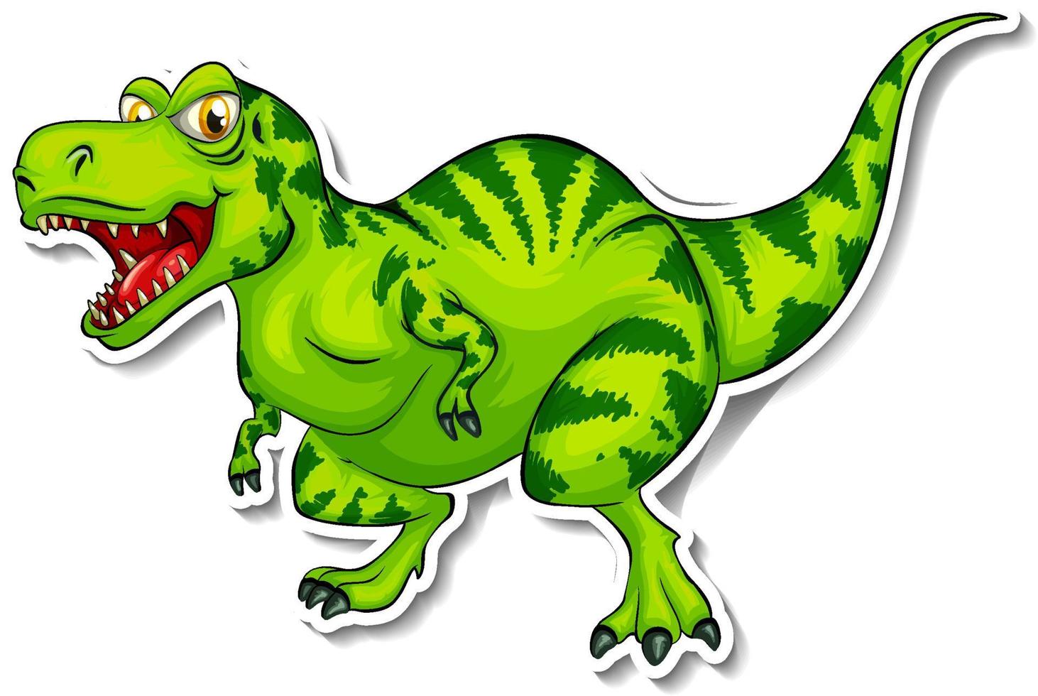 Tyrannosaurus dinosaur cartoon character sticker vector