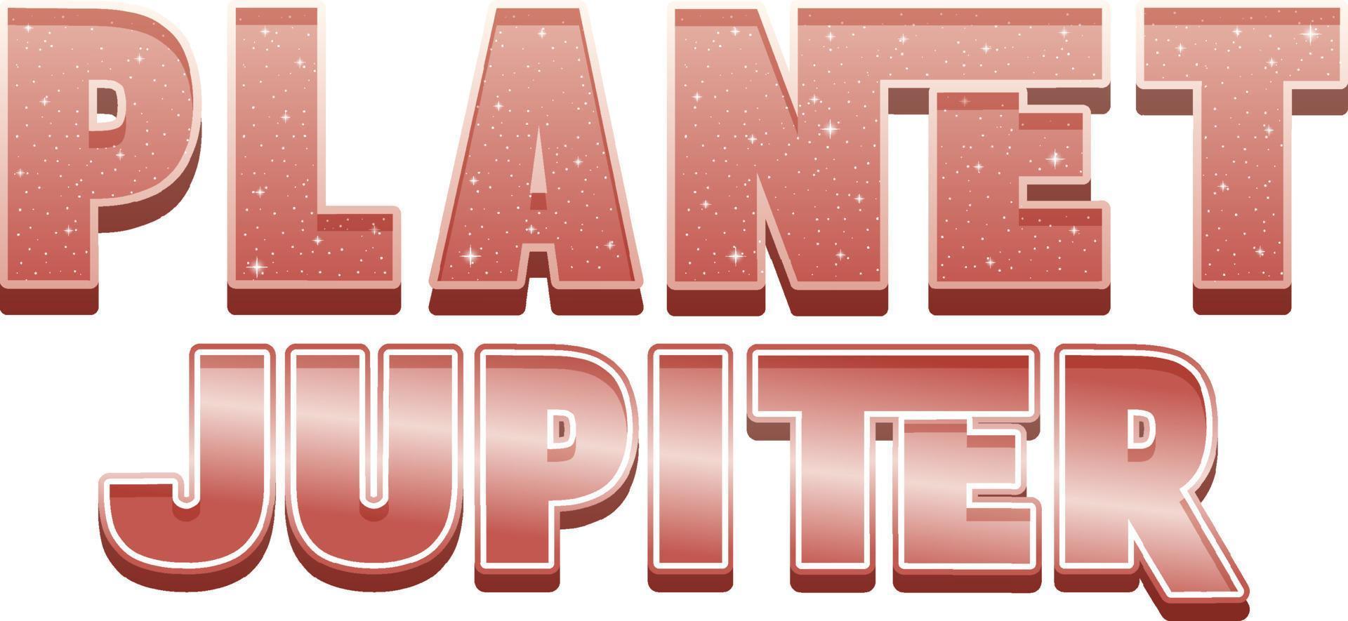 Planet Jupiter word logo design vector