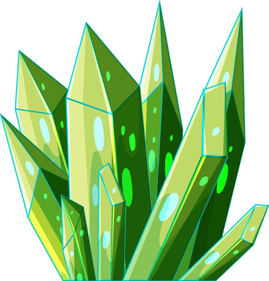 cristal verde en estilo de dibujos animados vector