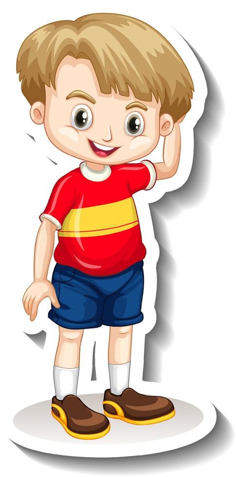 Spanish boy cartoon character sticker vector