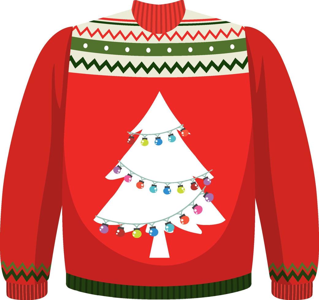 Christmas sweater with Christmas tree pattern 4760839 Vector Art at ...