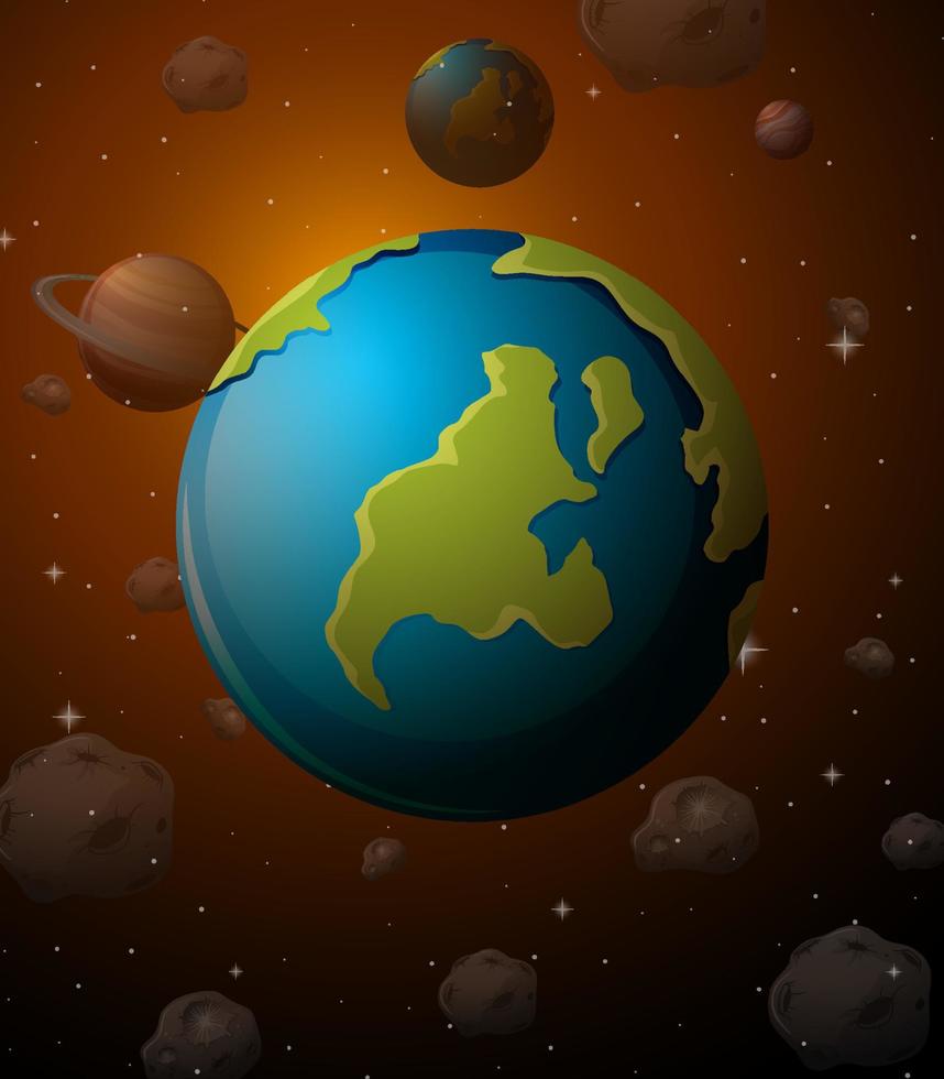 Earth planet in space vector