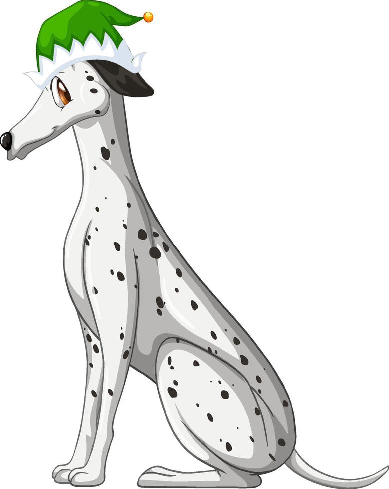 Dalmatian dog wearing Christmas dog vector
