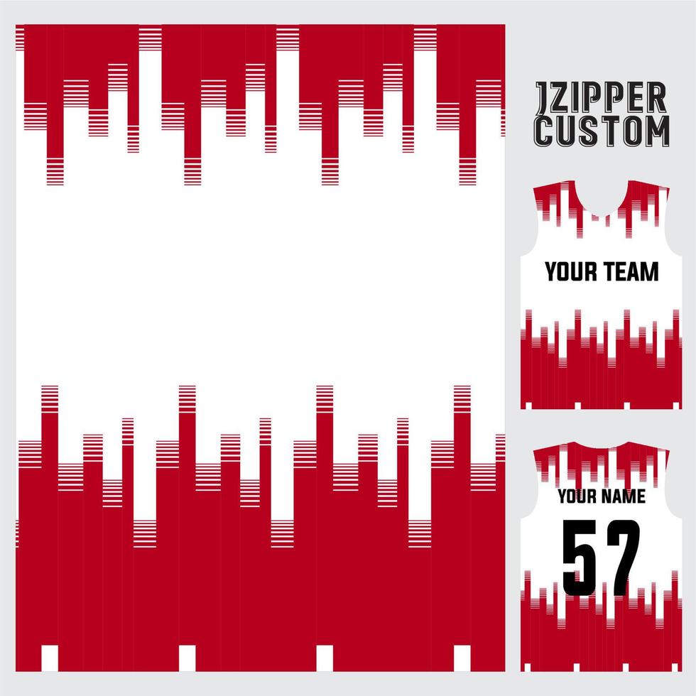 white basic red equalizer line pattern,abstract concept vector jersey pattern template for printing or sublimation sports uniforms football volleyball basketball e-sports cycling and fishing