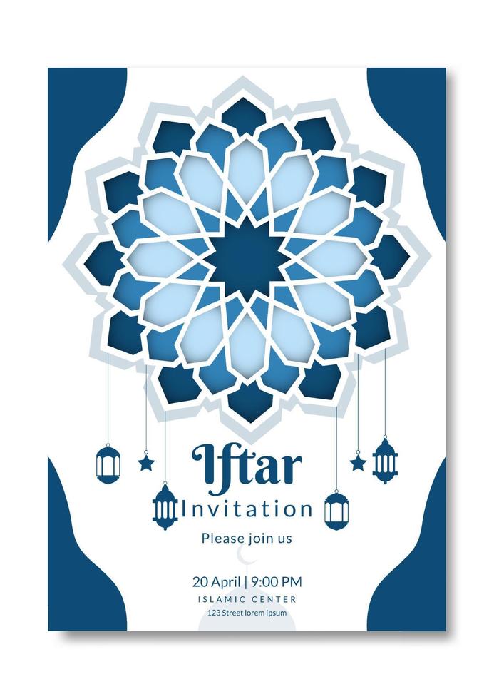 iftar invitation social media template vector