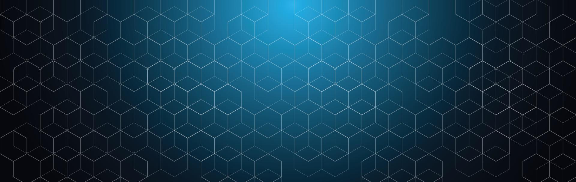 diseño de banner hexagonal vectorial con fondo abstracto hexagonal vector