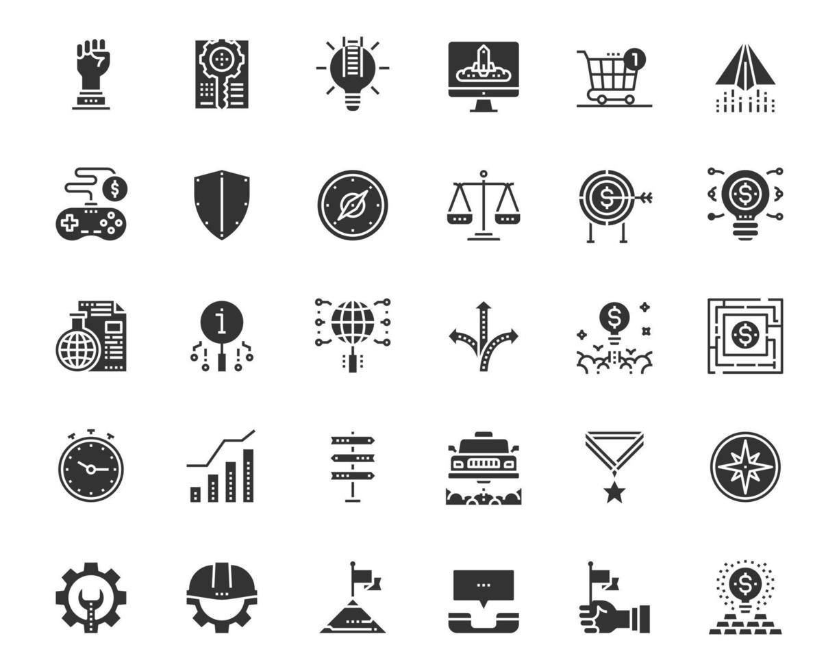 iconos de elementos de símbolos de negocios, vector