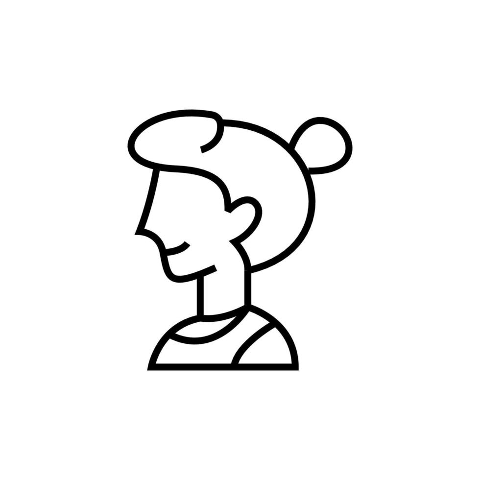 diseño de icono de mujer con el pelo atado vector
