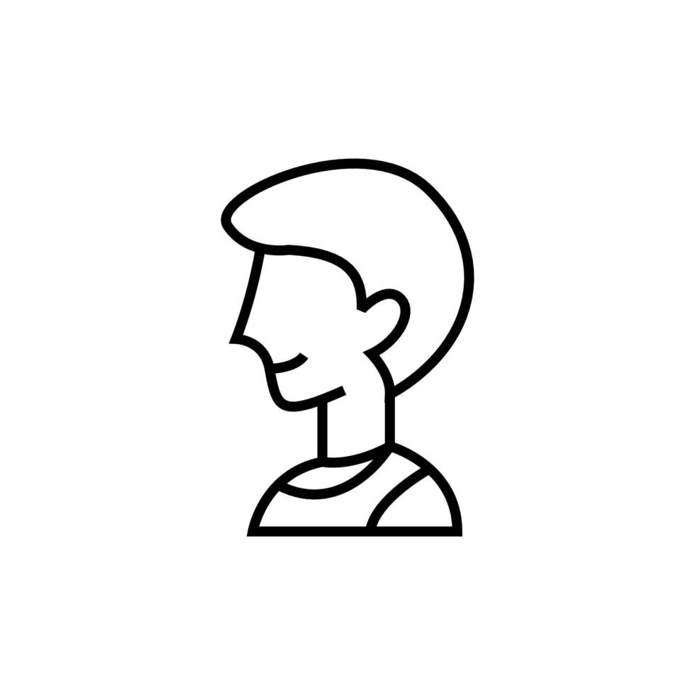outline icon of a man with neat hair vector