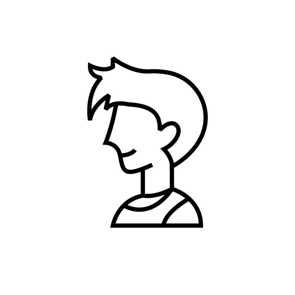 a handsome boy outline icon vector