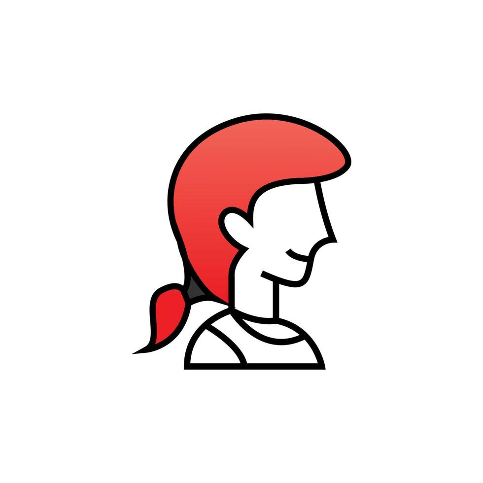 icono de mujer con el pelo recogido hacia atrás vector