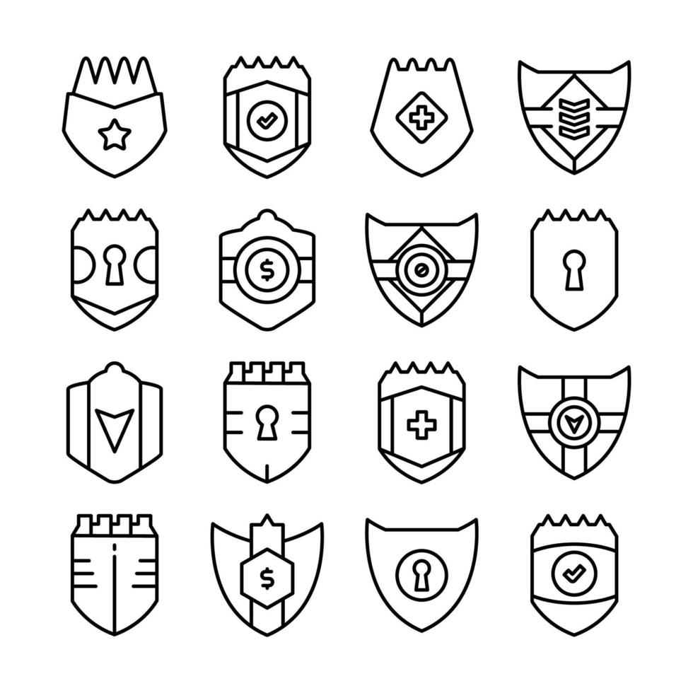 shield badge icons vector
