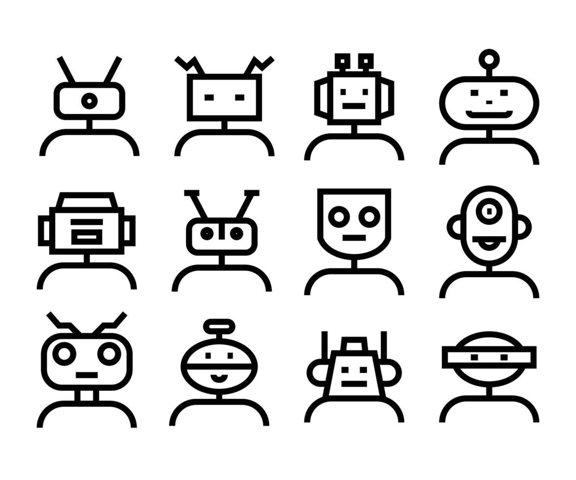 avatares de personajes robot vector