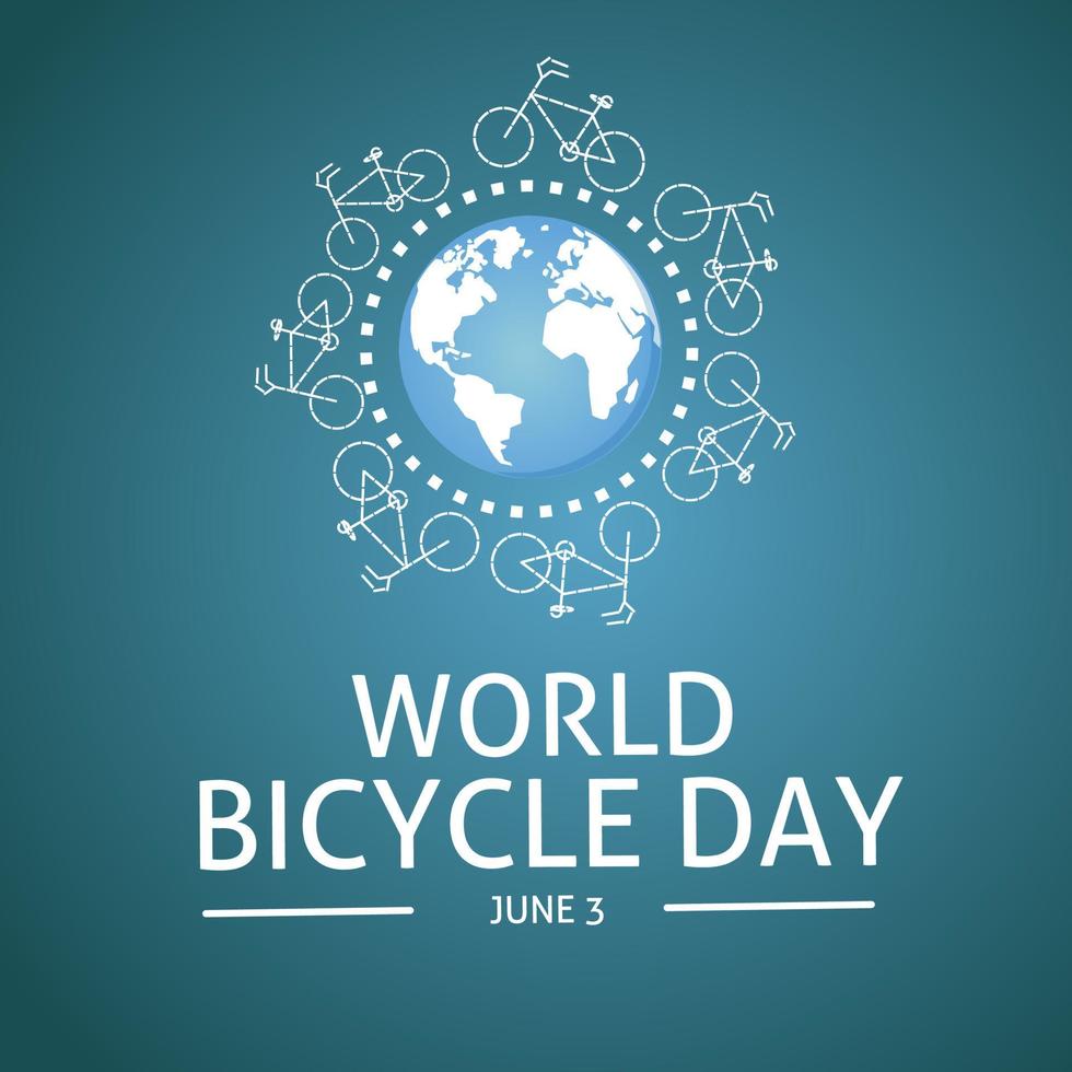 Ilustración de vector de día mundial de la bicicleta