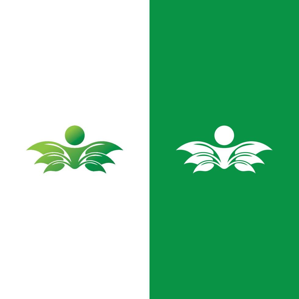 logotipos de la ecología de la hoja del árbol verde vector