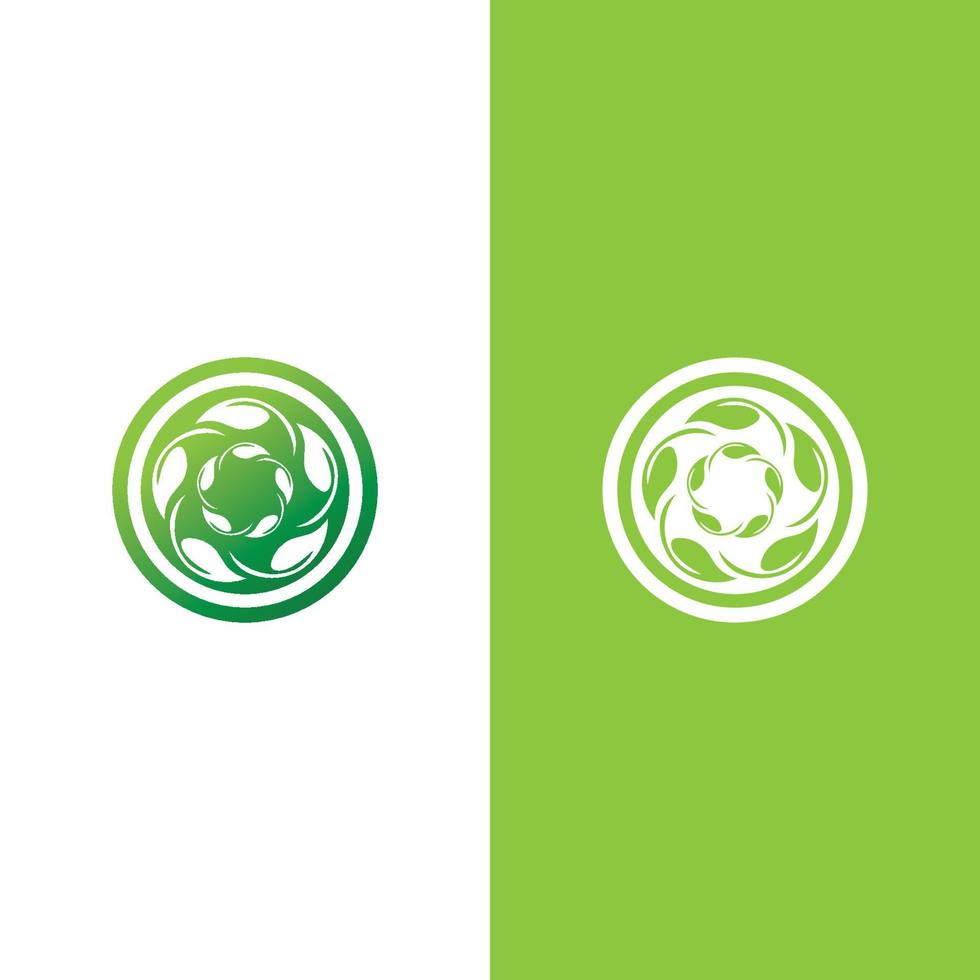 Logos of green Tree leaf ecology vector
