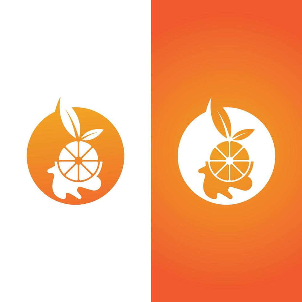 Ilustración de icono de vector de diseño de logotipo naranja