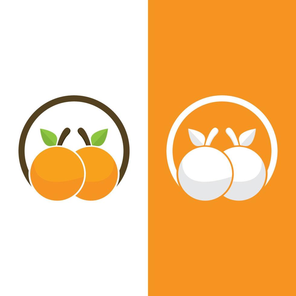 Ilustración de icono de vector de diseño de logotipo naranja