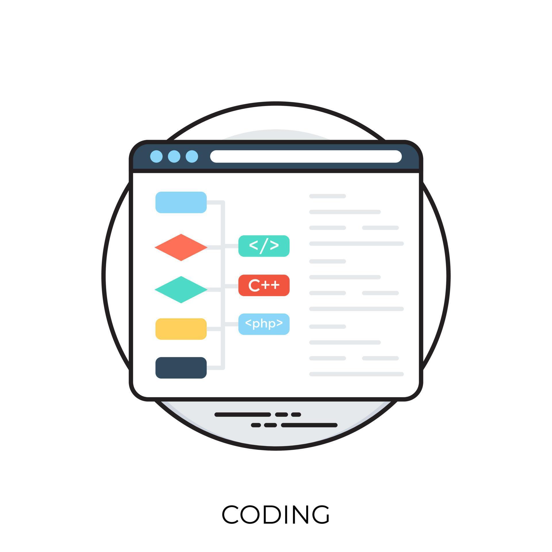 Trendy Coding Concepts 4766374 Vector Art at Vecteezy