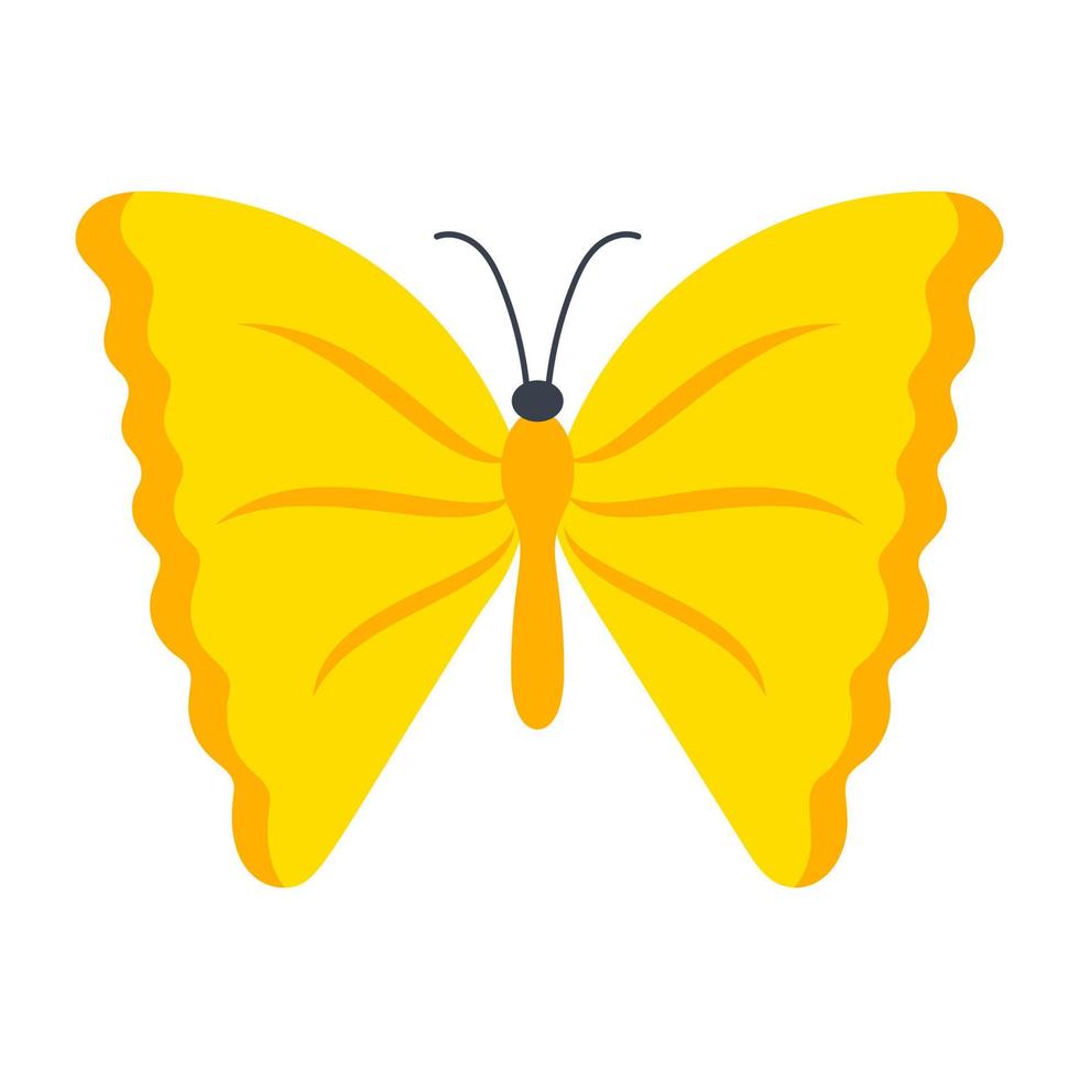 mariposa amarilla en ángulo vector