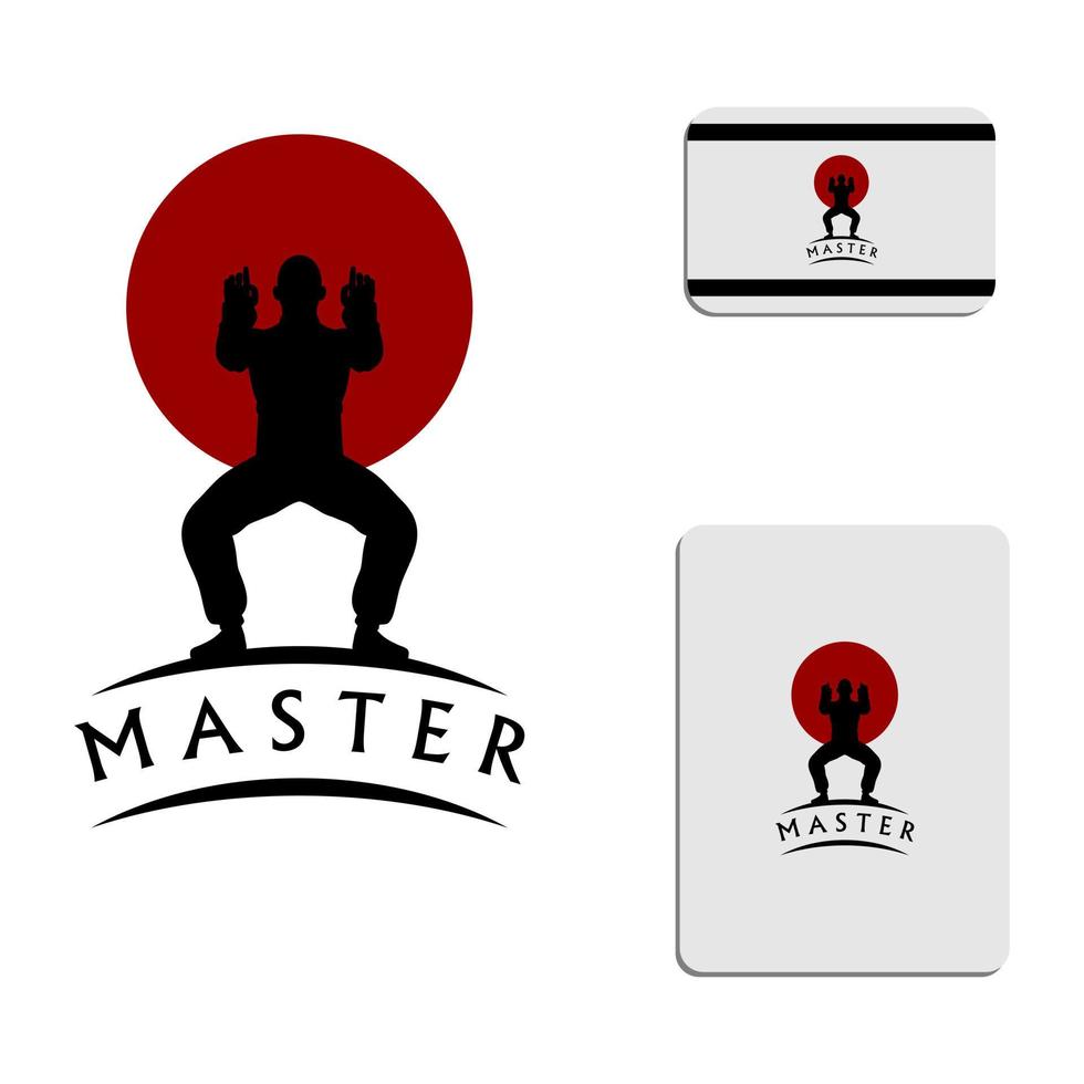 logo de silueta de maestro de kungfu vector