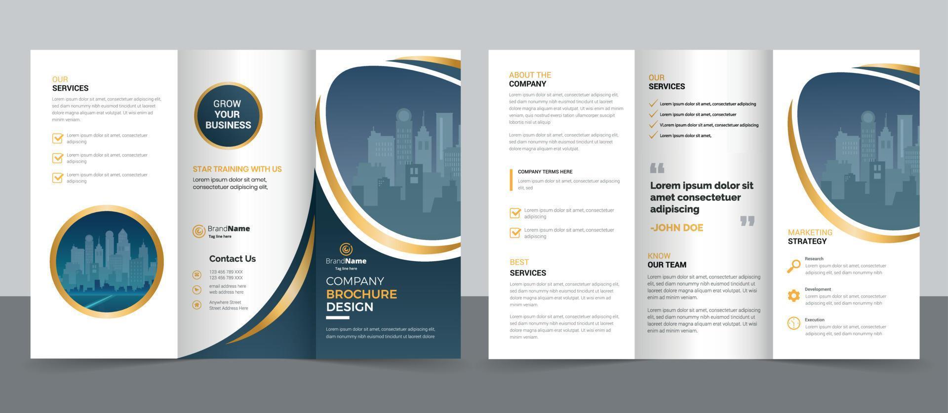 Corporate Business Trifold Brochure Template Design vector