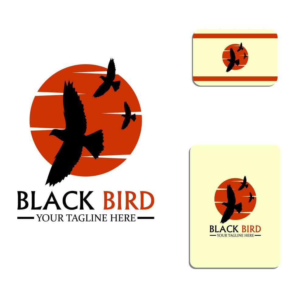 black bird silhouette logo vector