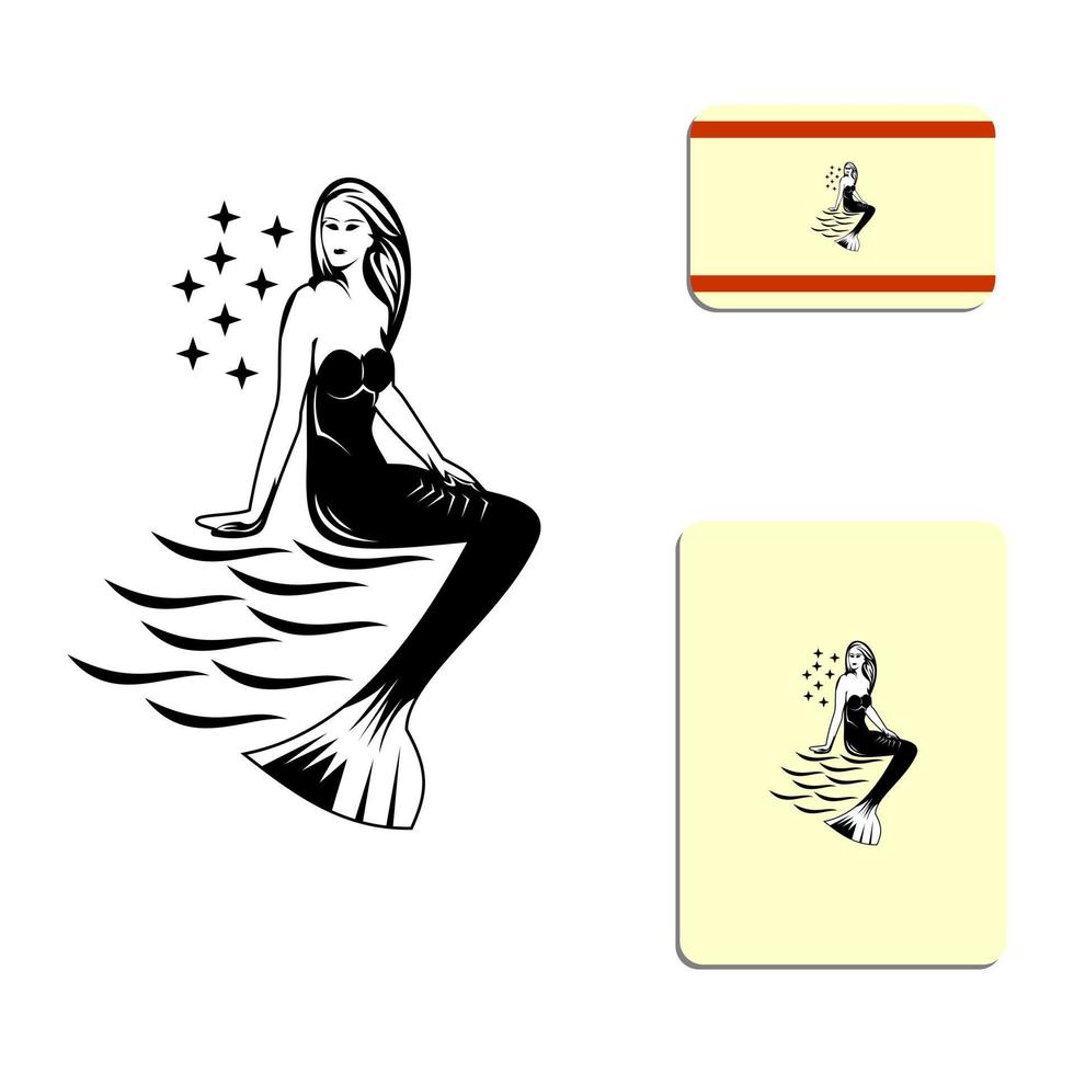mermaid vector illustration logo
