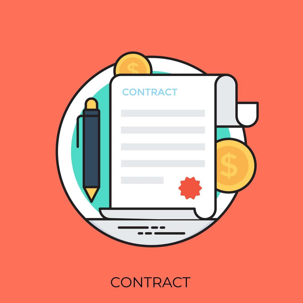 Financial Contract Concepts vector