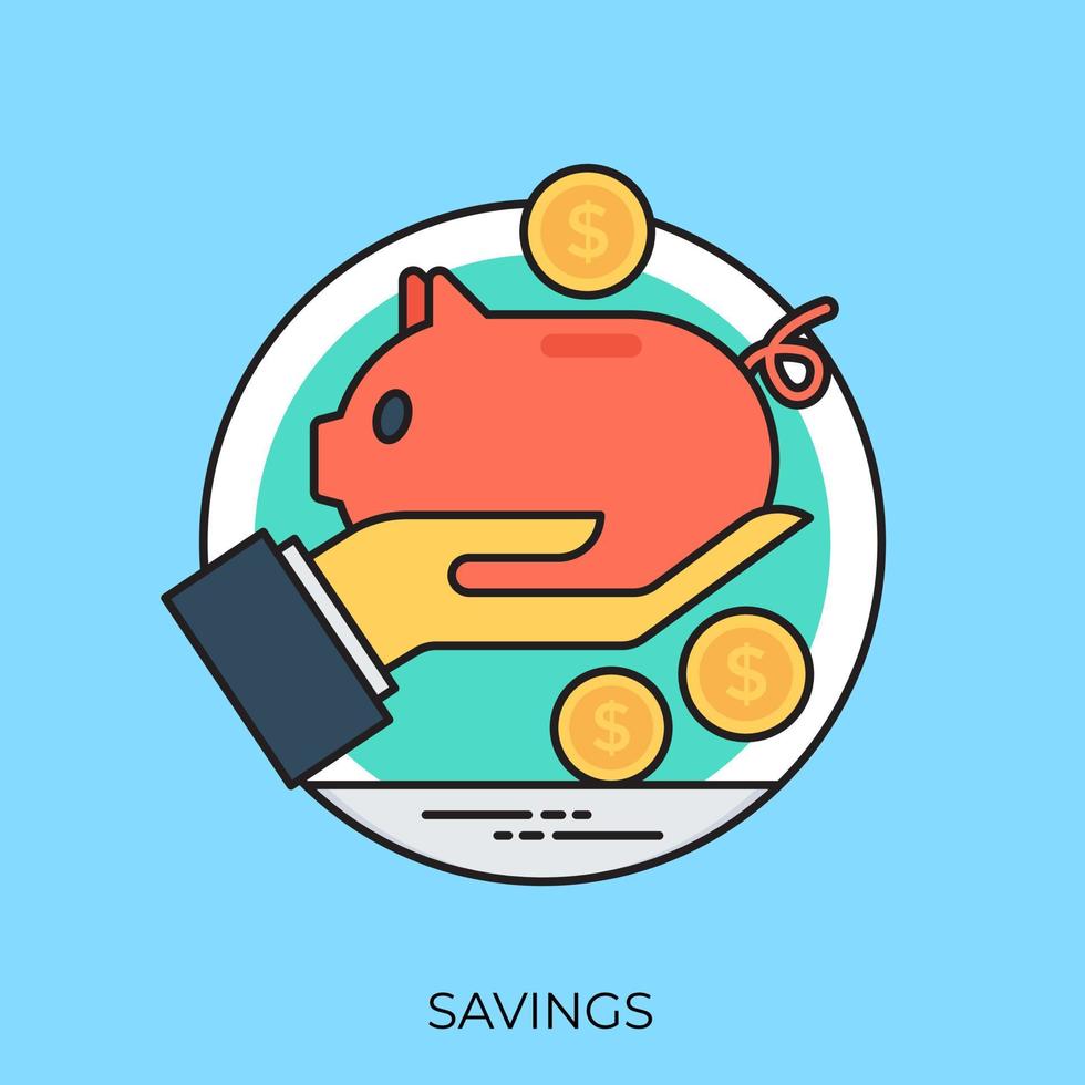 Trendy Saving Concepts vector