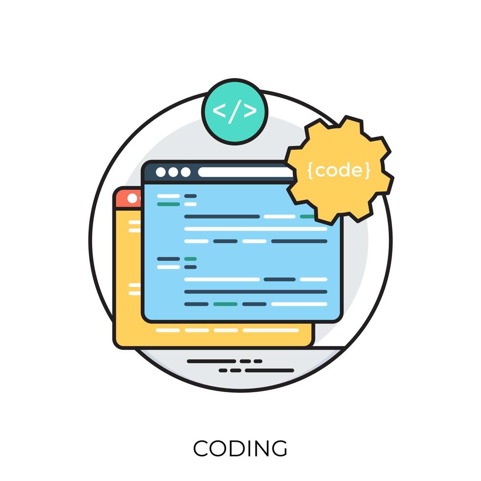 Trendy Coding Concepts vector