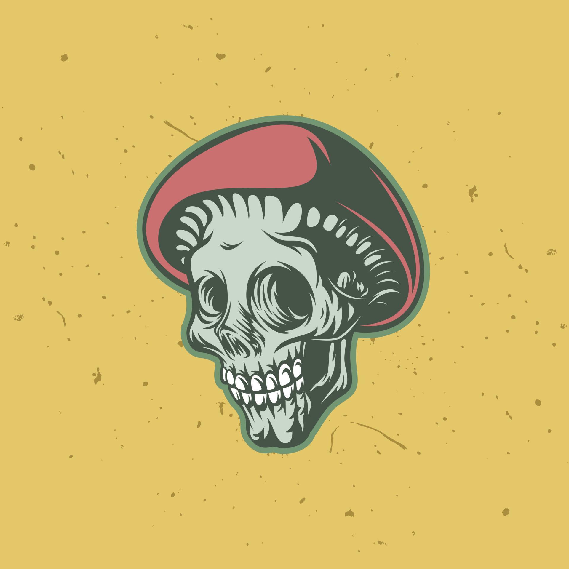 Mushroom skull head mascot 4766725 Vector Art at Vecteezy