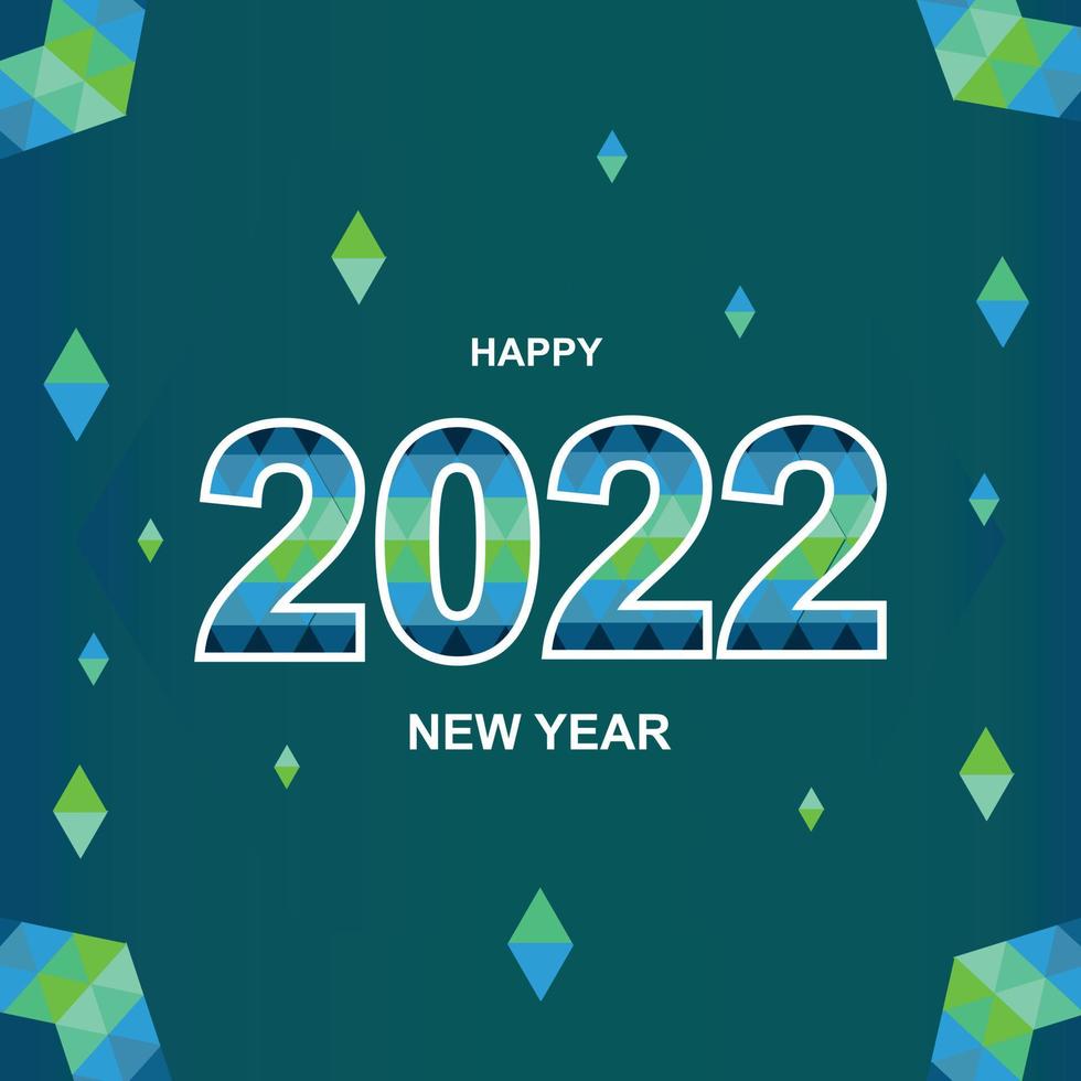 Happy New Year 2022 vector illustration for banner, flyer and greeting card.