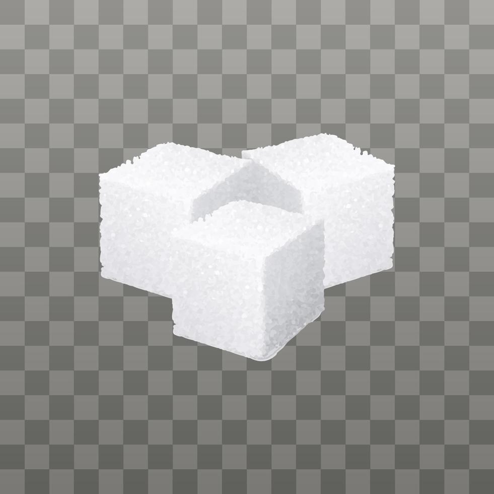 Sugar cube. Vector realistic design