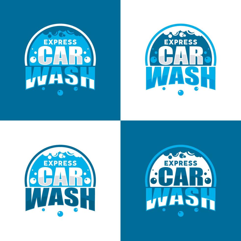 Express Car Wash Logo Design Template vector