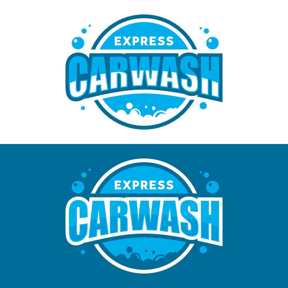 Express Car Wash Logo Design Template vector