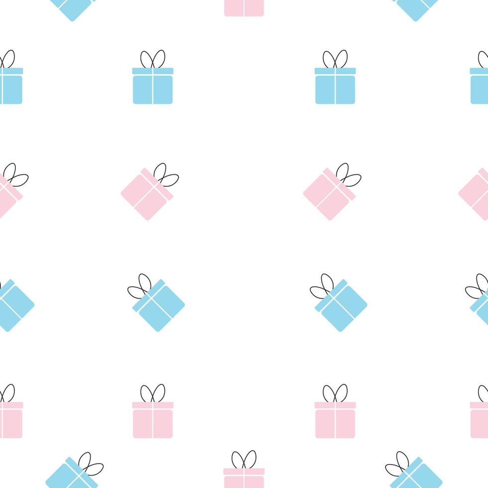 SImple Gift Box Seamless Pattern White Background vector
